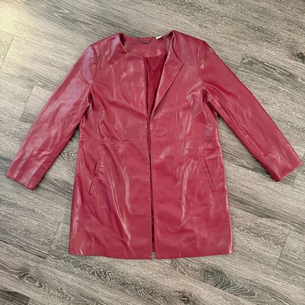 Chicos Faux Leather Topper